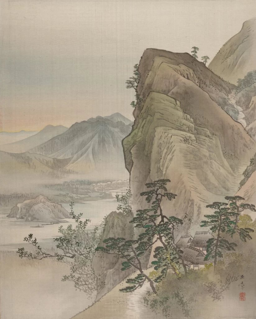 Mountain landscape traditional serene natural Kawabata