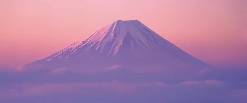 Mountain Snow Clouds Sunset Pink Purple