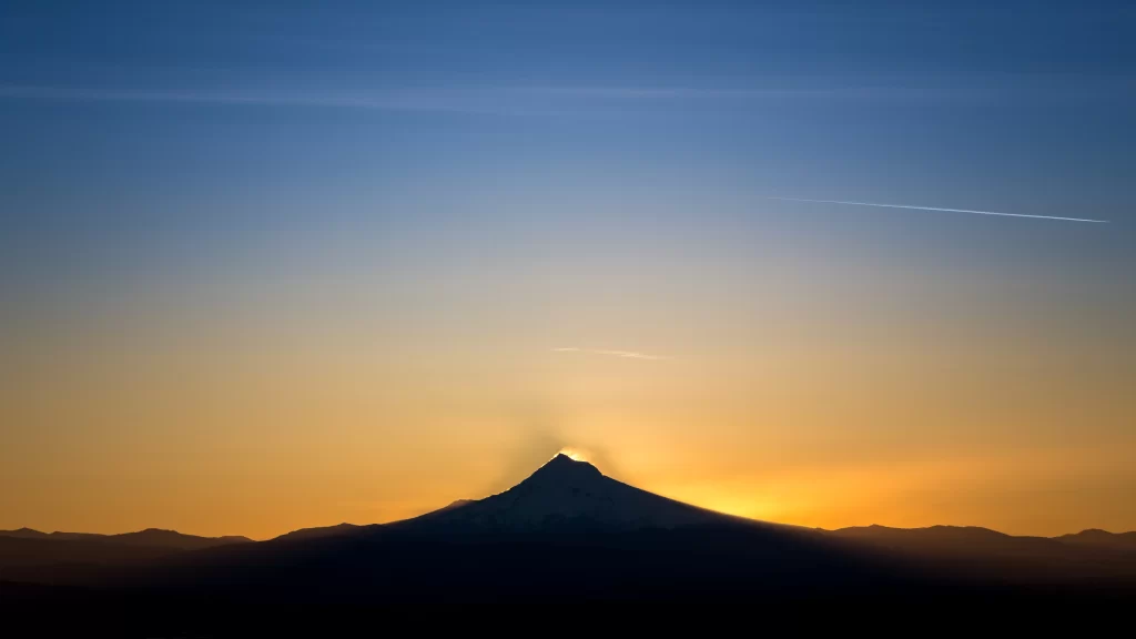 mountain sunset sky silhouette clouds