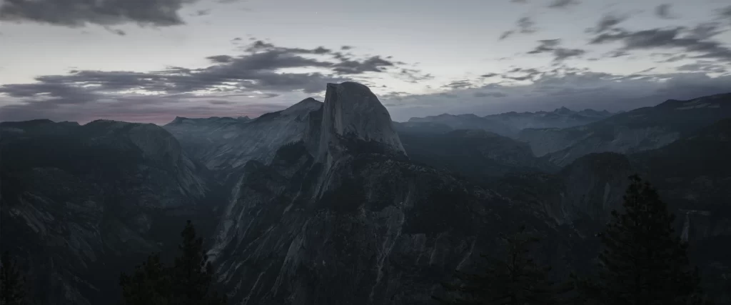 mountain twilight clouds serene landscape