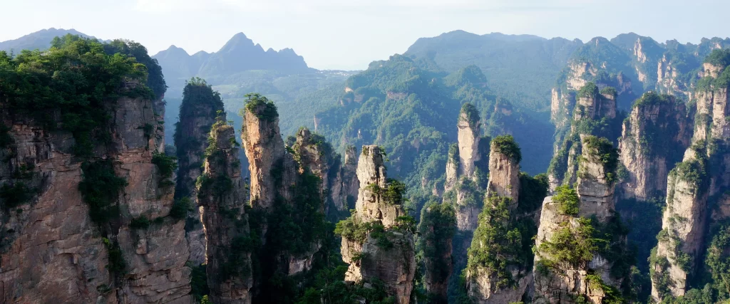 Mountains Cliffs Greenery Natural Landscape Serene