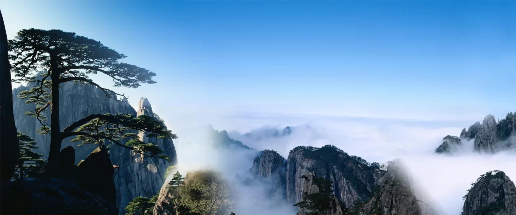 Mountains Clouds Sky Trees Natural Serene