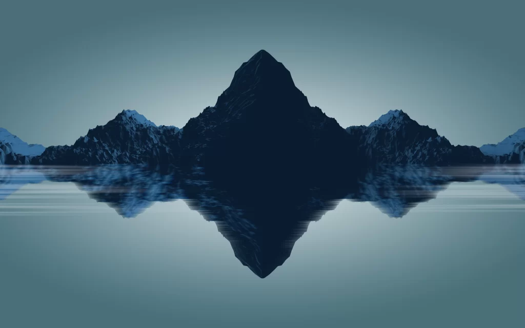 mountains reflection symmetry blue calm