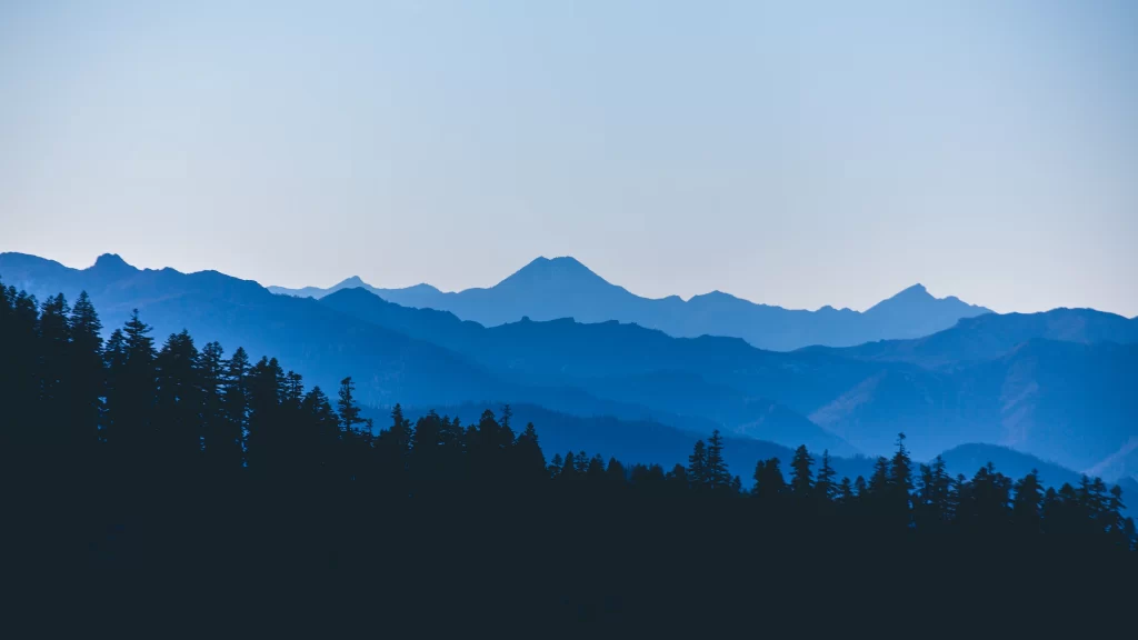 mountains sky blue silhouette landscape nature