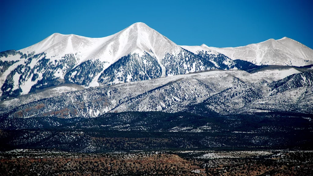 mountains snow blue sky landscape nature