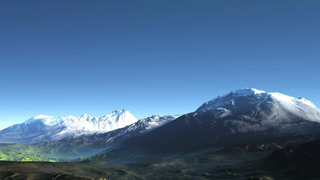 mountains snow sky landscape sunlight