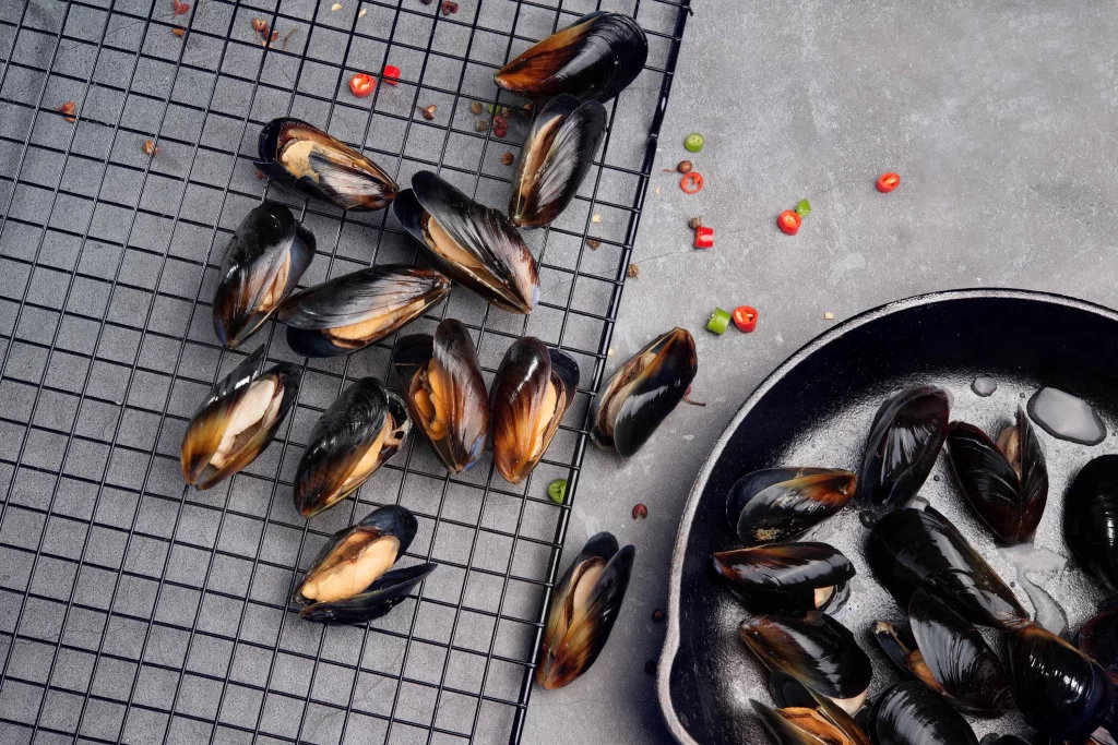 Mussels Black Shell Cooked Spices