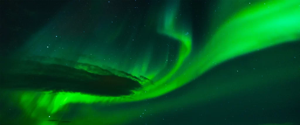 Northern Lights green night sky stars aurora natural