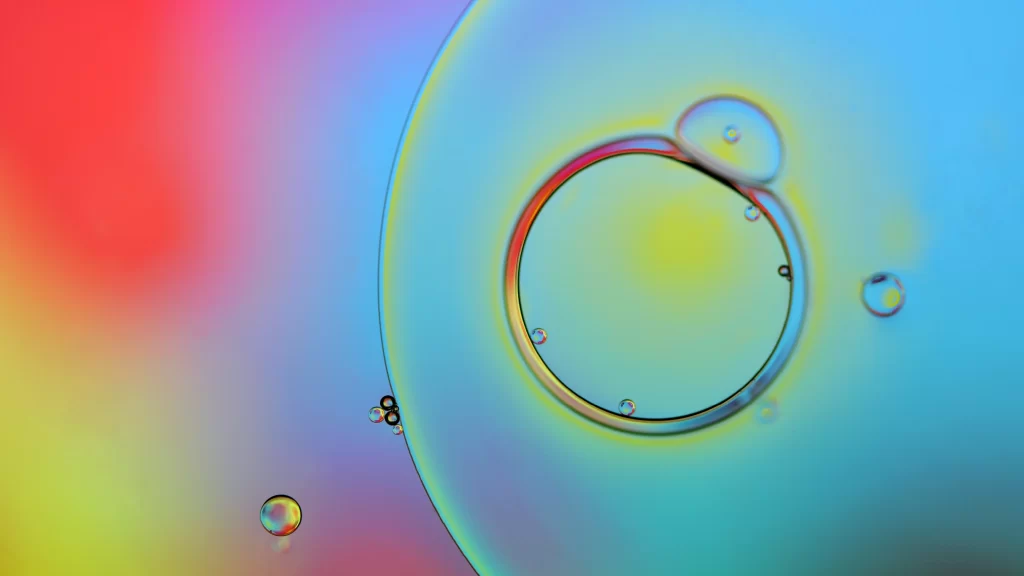 oil water bubbles colors gradient