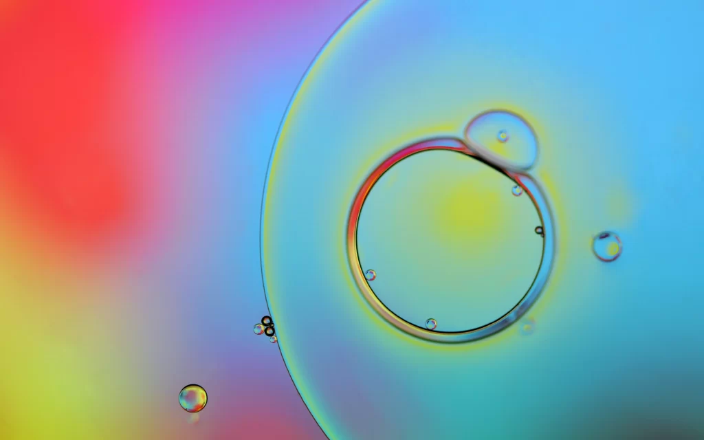 oil water bubbles colors gradient