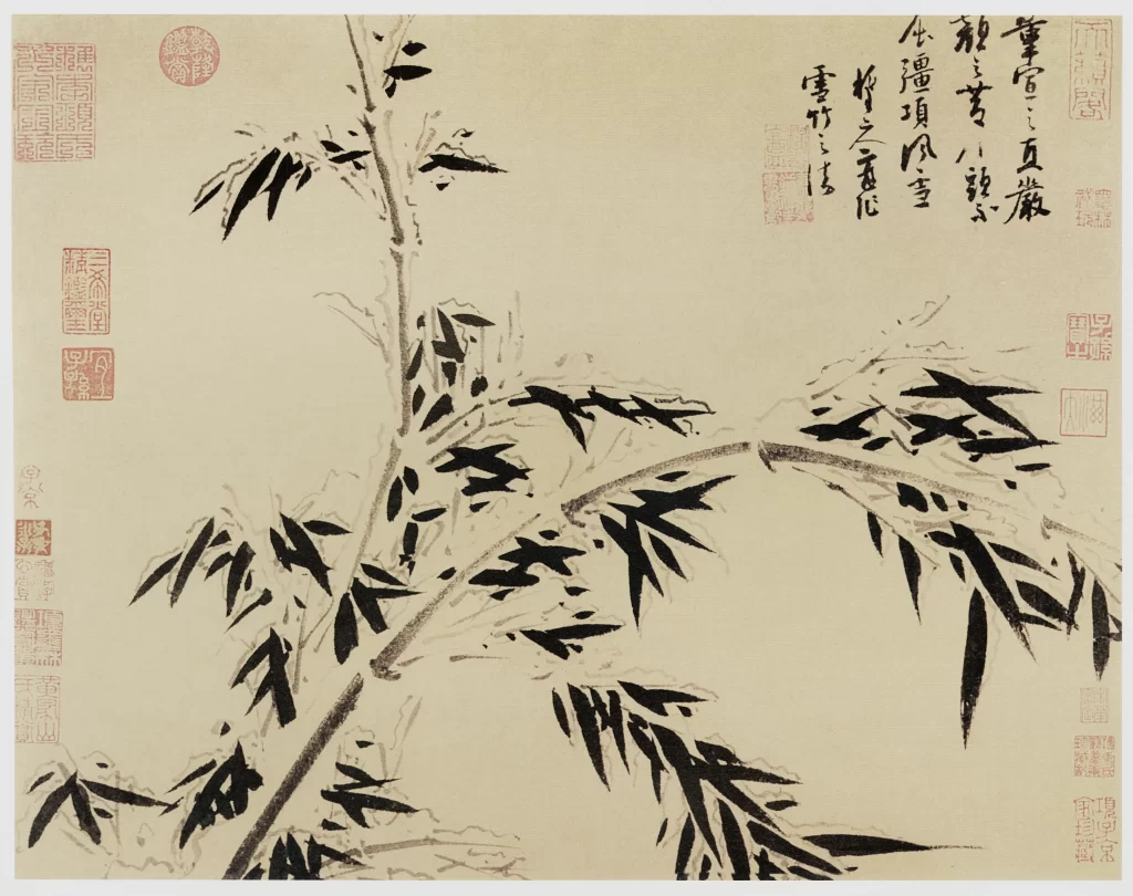 Old Stalk New Growth Ink Wash Bamboo Album Wu Zhen