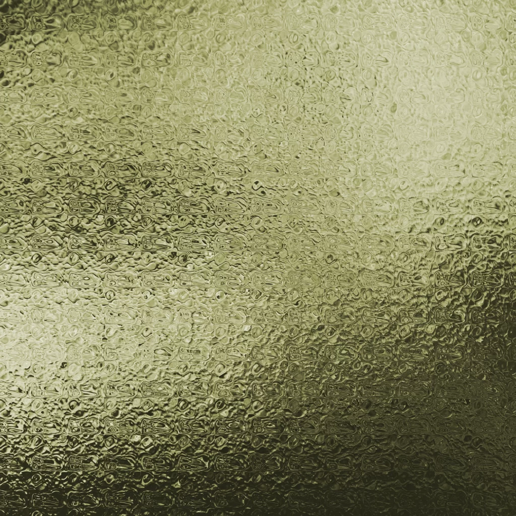 Olive Green Embossed Glass Circular Bumpy Texture