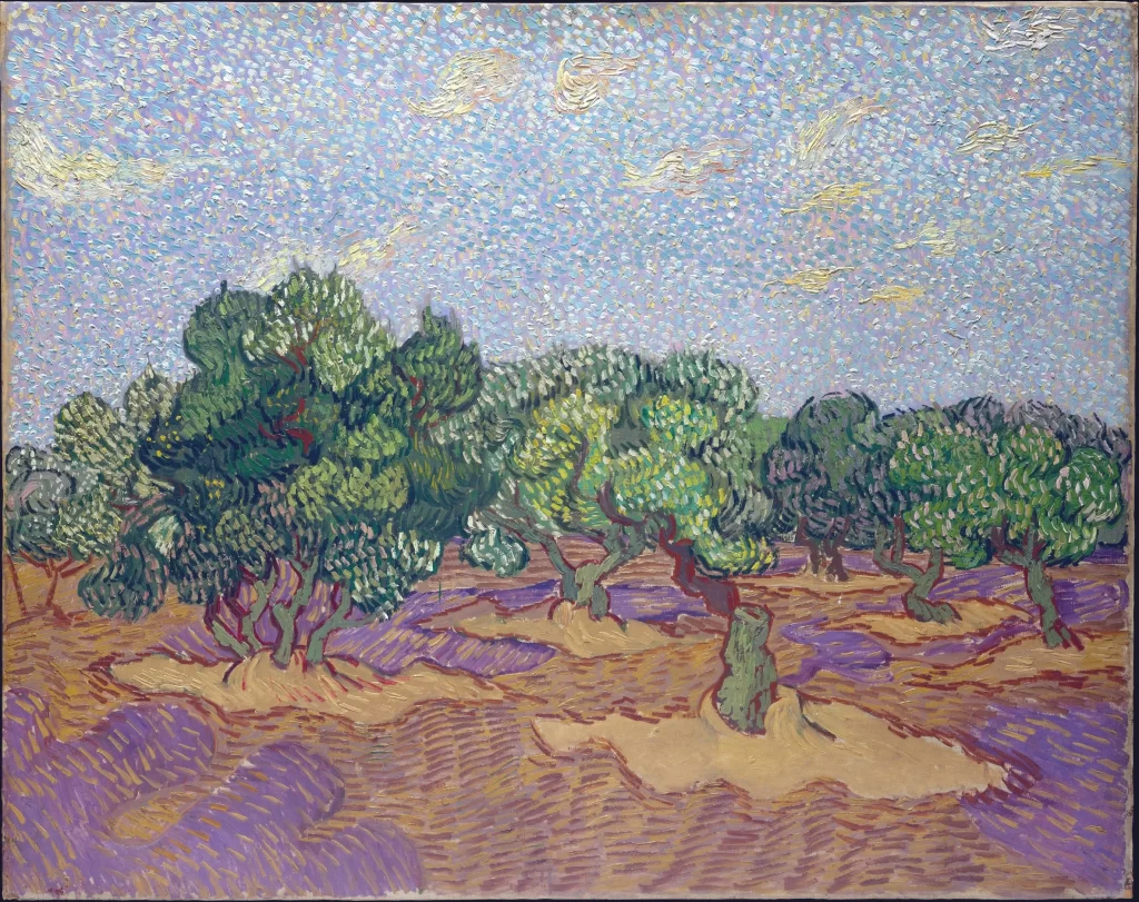Olive Grove Pale Blue Sky Van Gogh