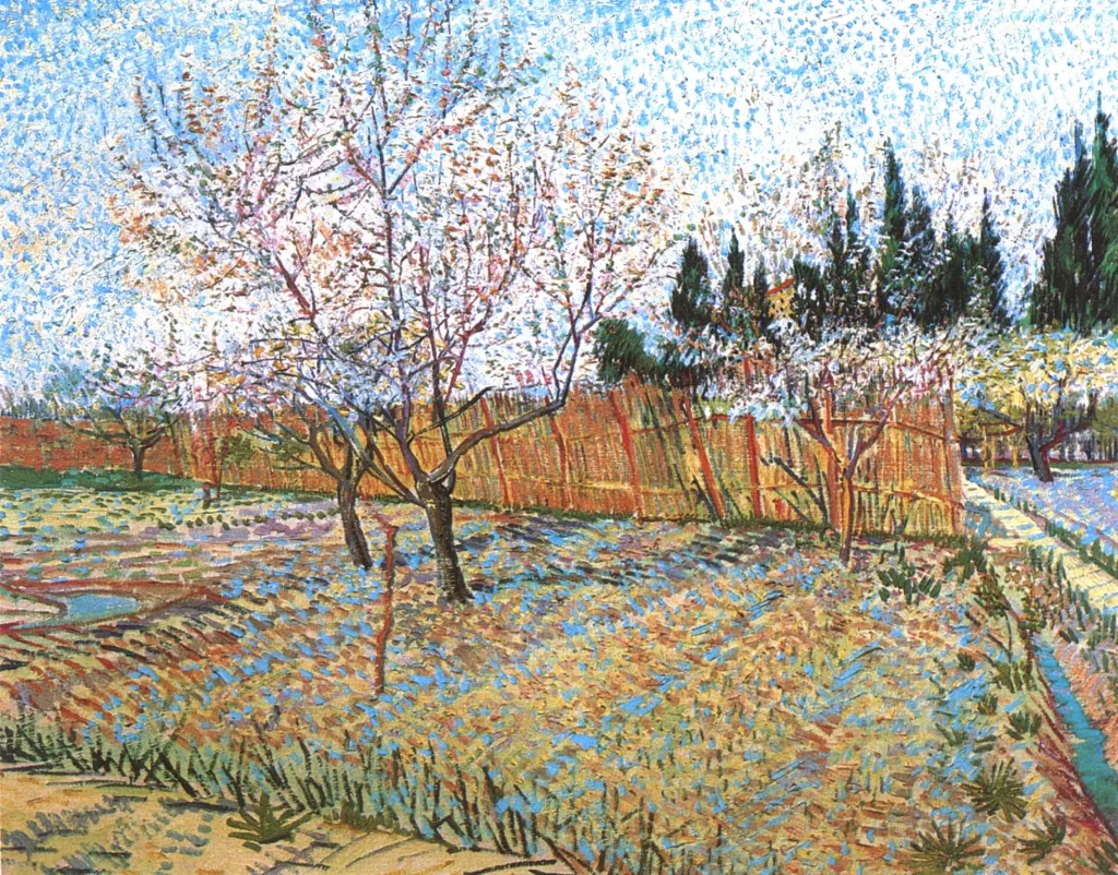 Orchard with Peach Trees in Blossom Van Gogh