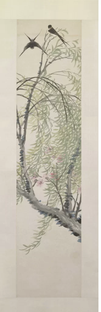 Peach Blossom Willow Swallows Ren Xiong