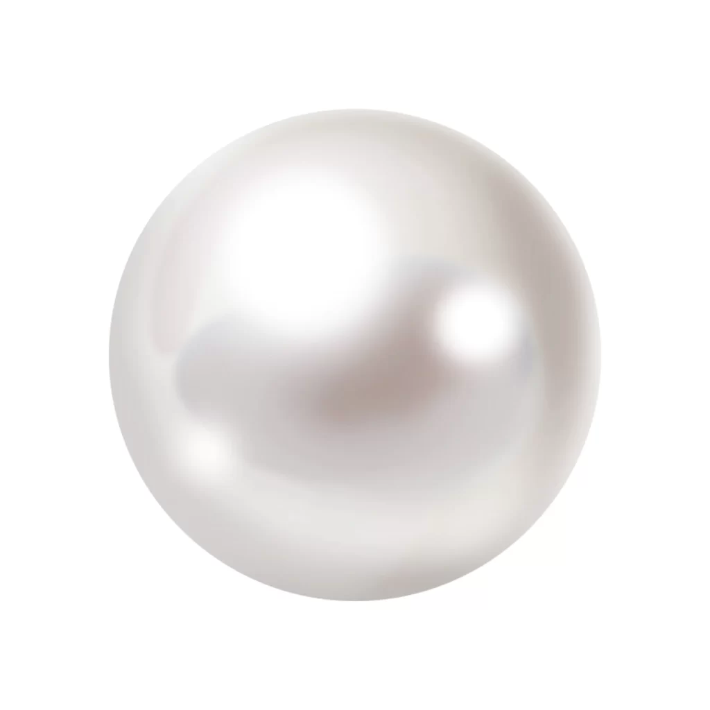 Pearl Shiny Round White Smooth Reflection