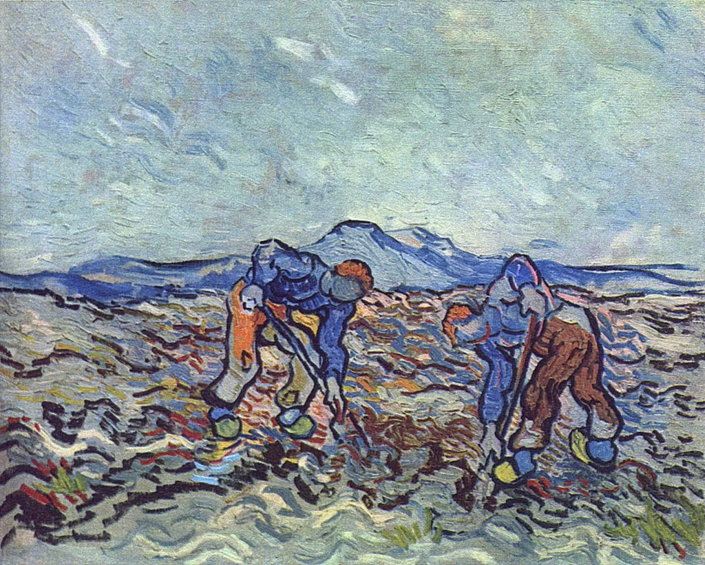 Peasants Lifting Potatoes Van Gogh