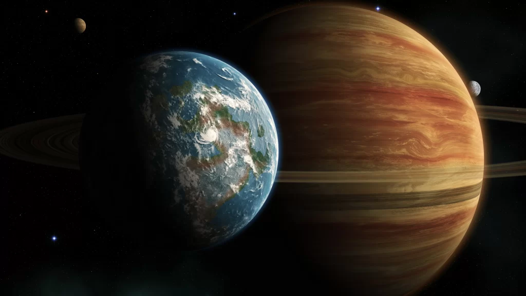 planets space rings celestial cosmic universe