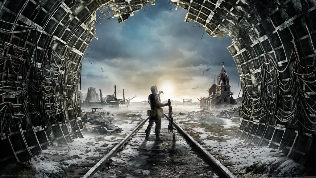 postapocalyptic ruins tunnel desolate survival journey