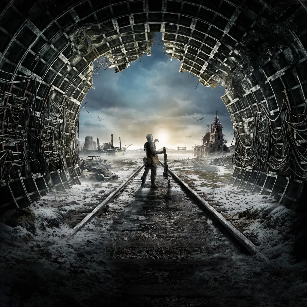 postapocalyptic tunnel railroad ruins desolate survival