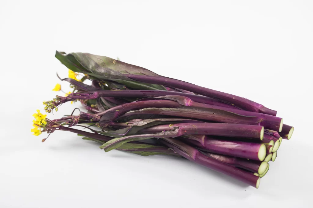 Purple Stem Vegetables Long Colorful Fresh