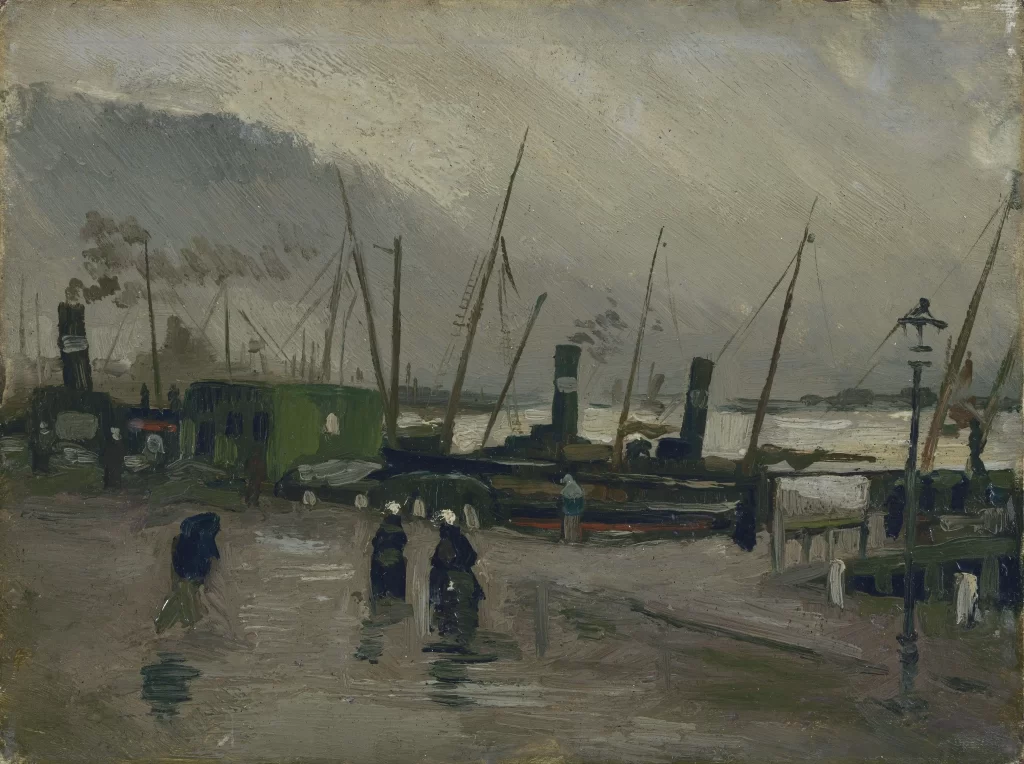 Quayside with Ships in Amsterdam Van Gogh