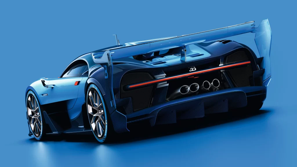 race car blue aerodynamic design wheels exhaust
