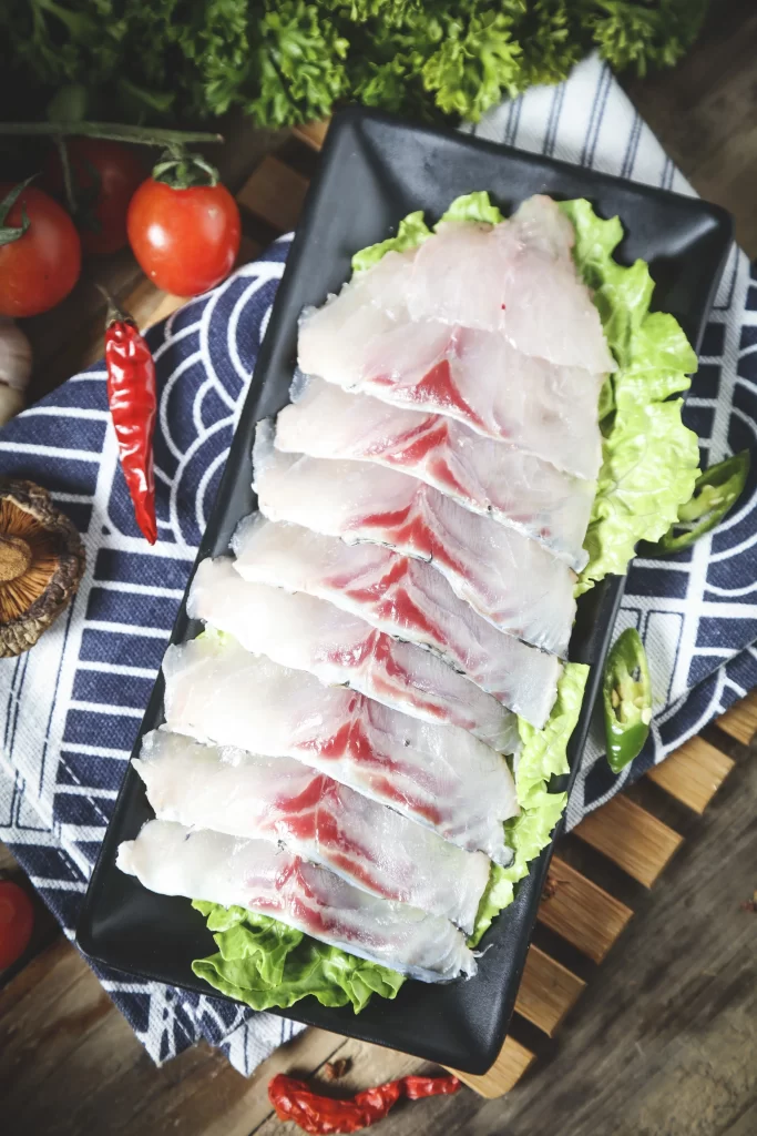 Raw Fish Slices Red Center Green Lettuce