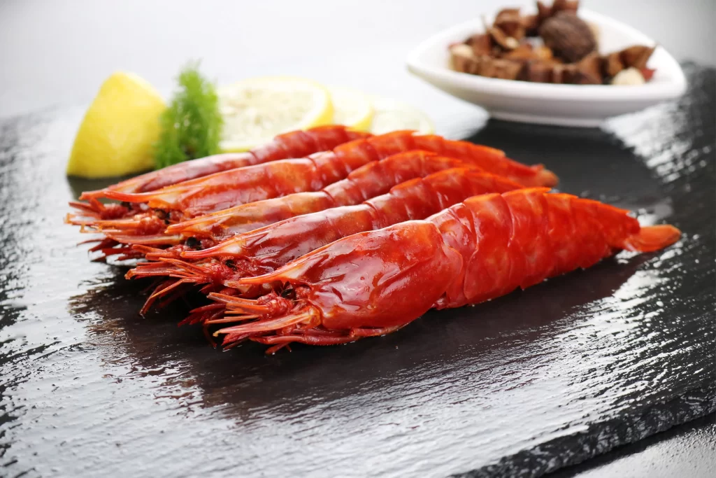 Red Lobster Shrimp Black Plate