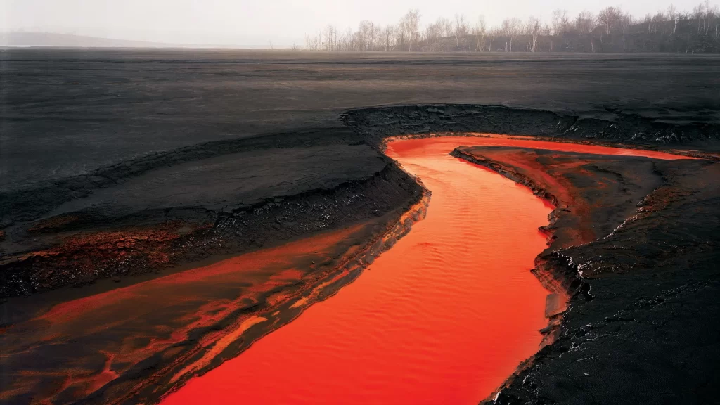 river lava landscape nature environment geology