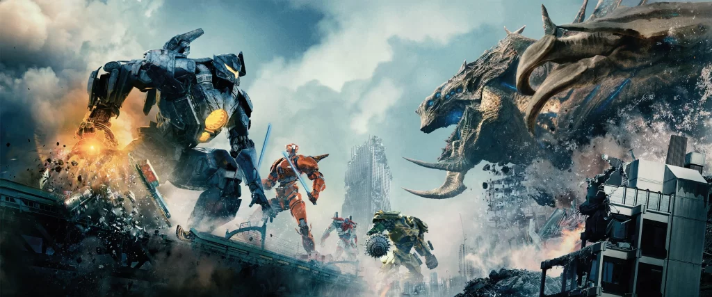 Robots Monsters Battle Destruction Chaos City