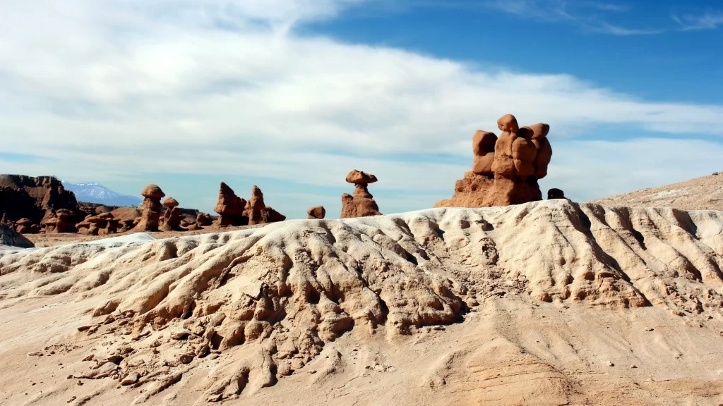 rock formations desert landscape erosion sandstone sky