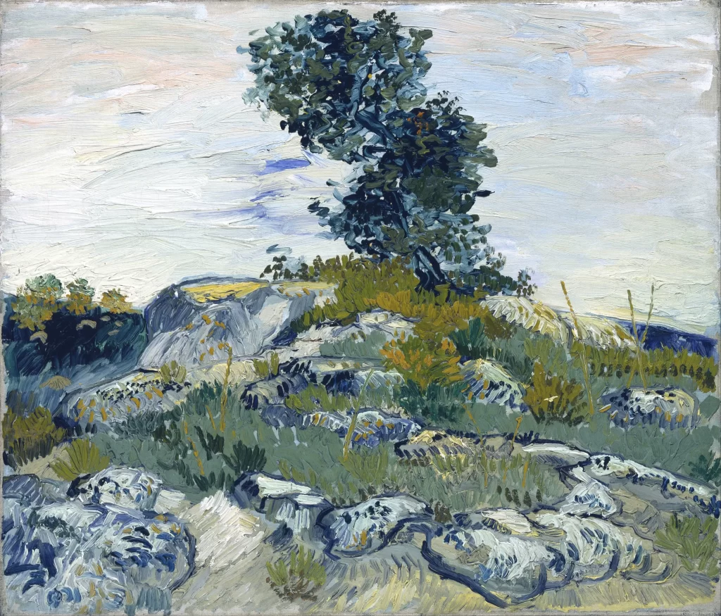 Rocks with Oak Tree Van Gogh