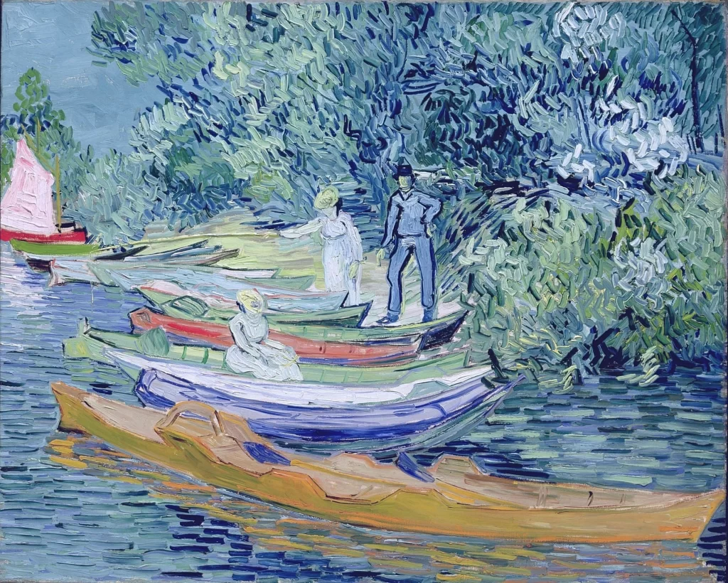 Rowing Boats on the Banks of the Oise Van Gogh