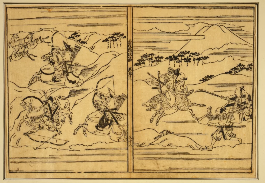 Samurai Warriors Traditional Japanese Battle Scene Horses Historical Art