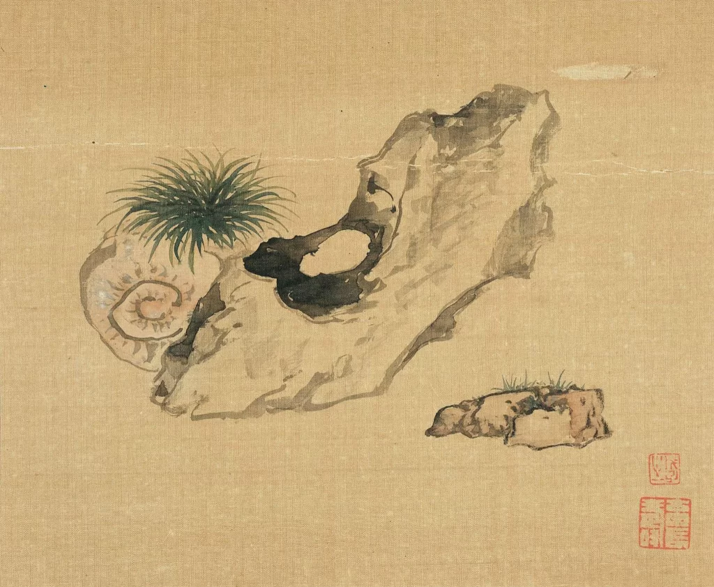 Scholar Rock Wisteria Bird Ju Lian