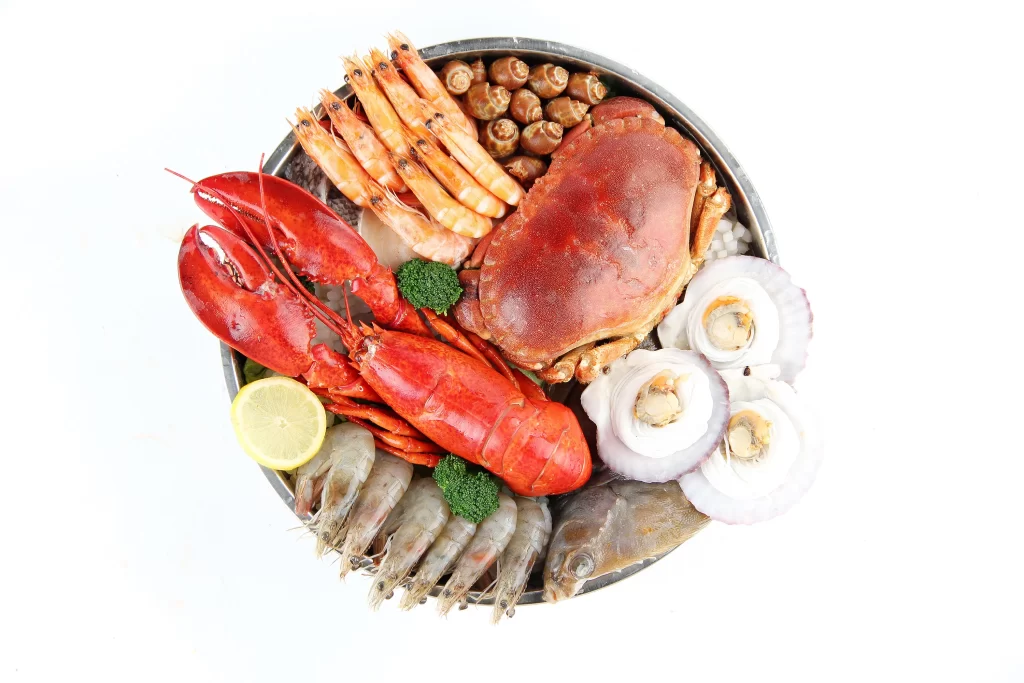 Seafood Platter Lobster Crab Shrimp Scallops