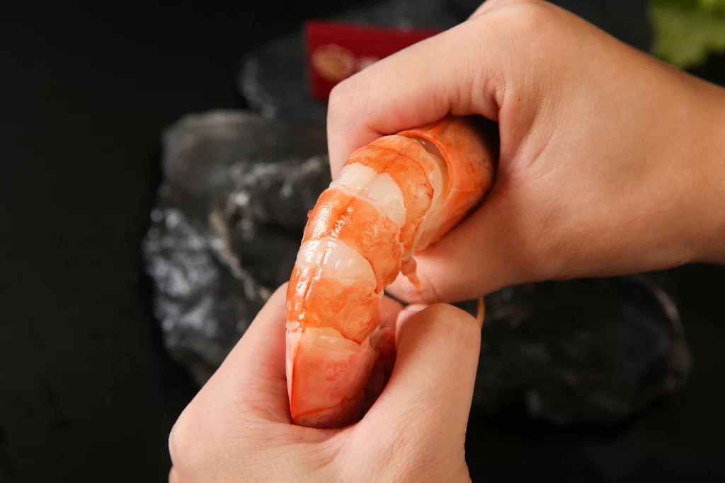 Shrimp Orange Shell Hands