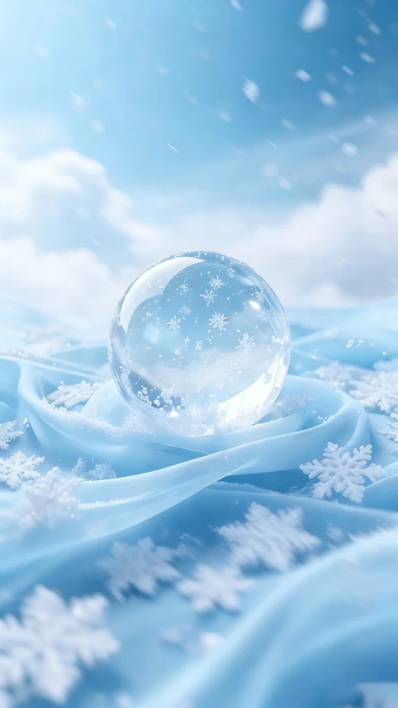 Snowflakes Crystal Blue Sky Winter Wonderland