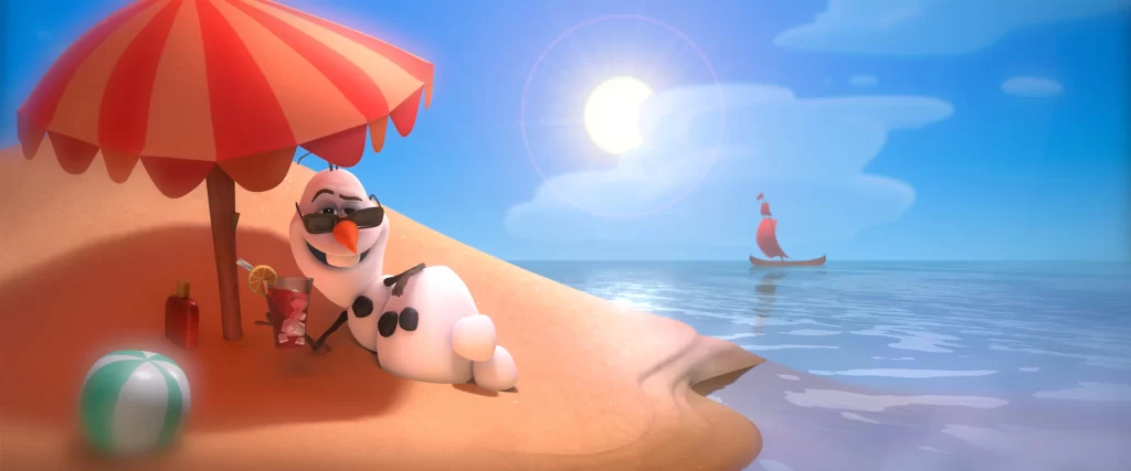 Snowman beach umbrella sun sea sailboat