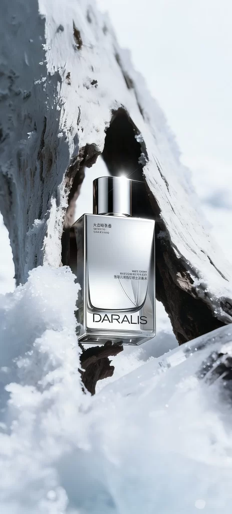 Snowy Landscape Silver Bottle Elegant Design Winter