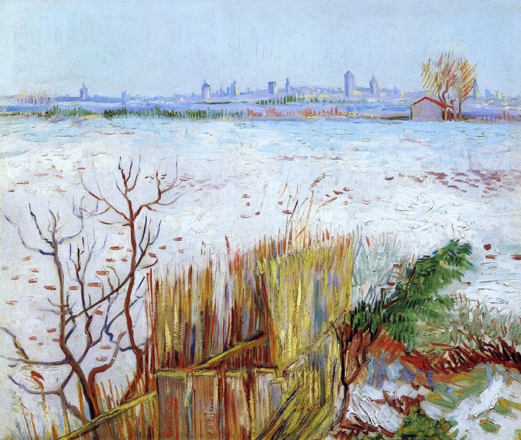 Snowy Landscape with Arles in the Background Van Gogh