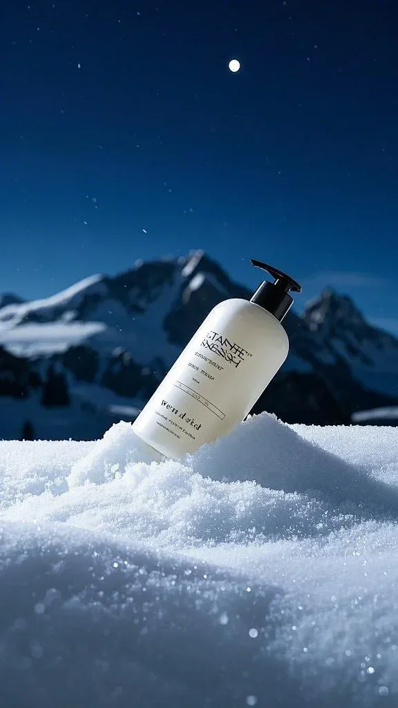 Snowy Mountain Landscape Bottle Clear Sky