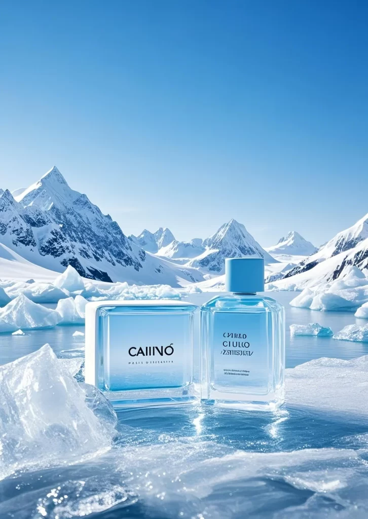 Snowy Mountains Clear Sky Blue Bottle Ice