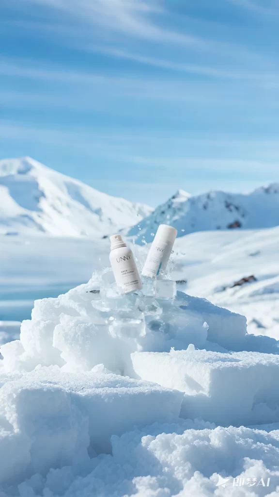 Snowy Mountains Clear Sky White Bottles Ice