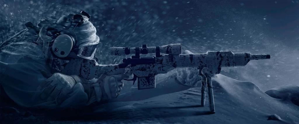 Soldier Sniper Camouflage Snow Rifle Scope