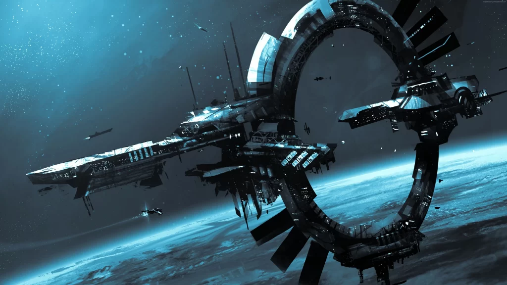 spaceship space futuristic technology exploration science fiction