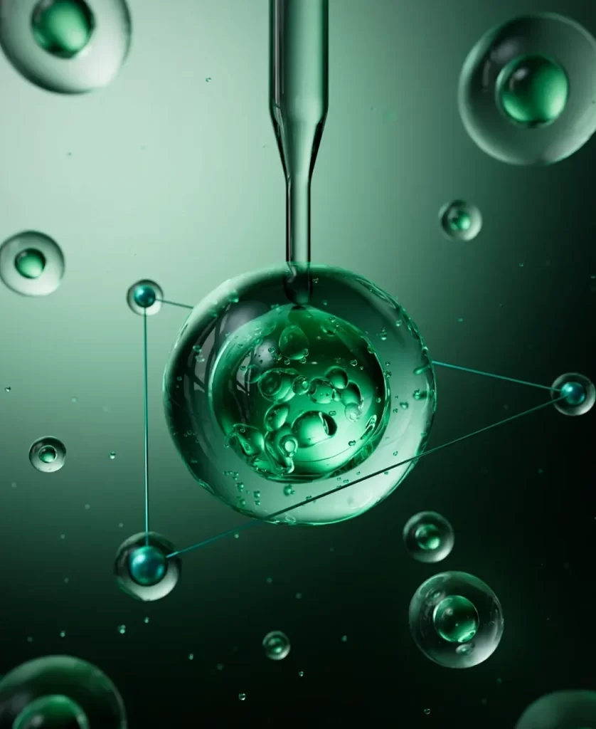 Spheres Droplets Green Liquid Bubbles