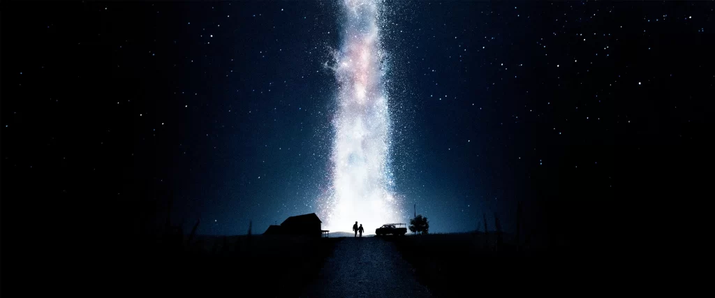stars night sky galaxy road silhouettes
