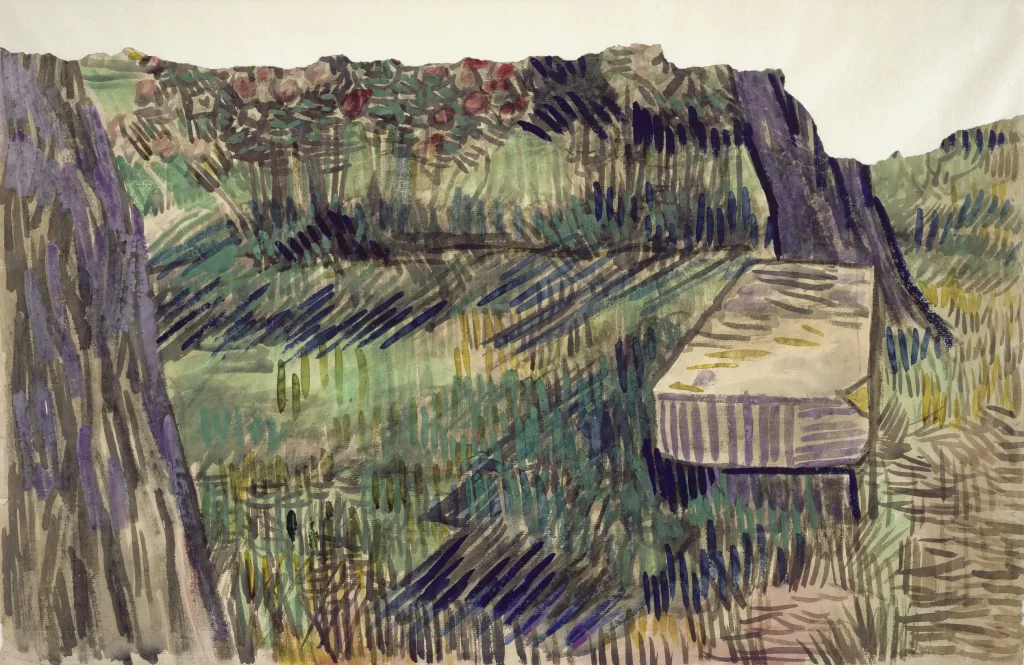 Stone Bench in the Garden of the Asylum Van Gogh